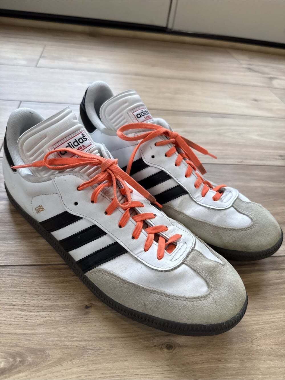 Adidas Mens Samba Classic 772109 White Leather Casual Shoes Sneakers Size 13